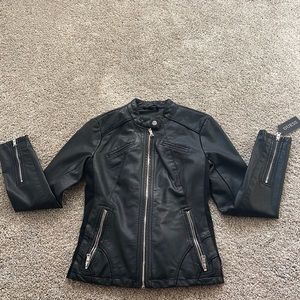 Women’s Guess Black leather jacket. Brand new with tags. Size small